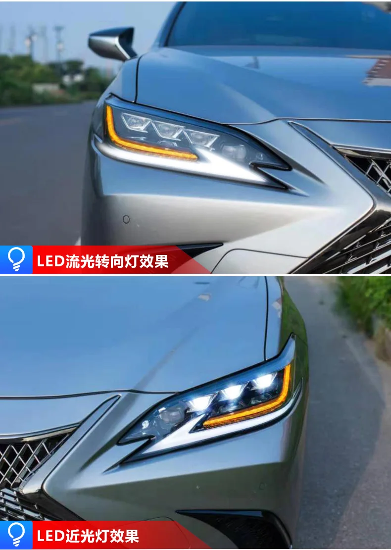 KOWELL, автомобильный Стайлинг для Lexus ES-, светодиодные фары для Lexus ES, все светодиодные фары dyanmic, сигнал поворота