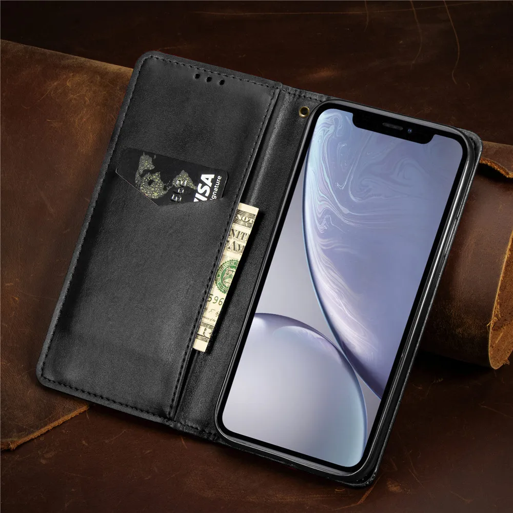 Чехол бумажник для Huawei Y9 Y7 Y6 Y5 Y3 II Prime Pro Lite 2019 2018 2017 чехол 2016 кожаный в стиле ретро с