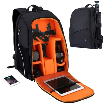 

PULUZ Outdoor Portable Waterproof Scratch-proof Dual Shoulder Camera Backpack Camera Bag Digital Photo Video DSLR Bag&Rain Cover