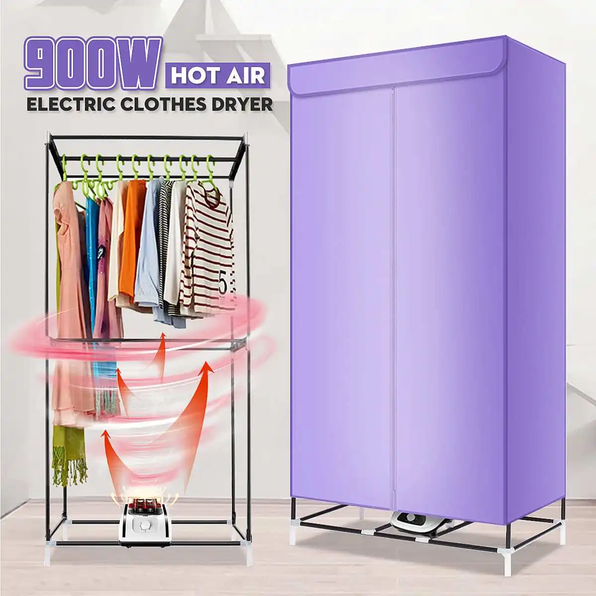 

900W 220V Electric Cloth Dryer Household Portable Baby Cloth Shoes Boots Dryer Power Motor Drying Warm wWnd Laundry Garment