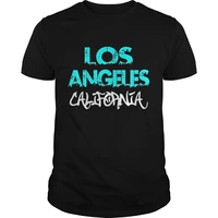 Men Short sleeve tshirt Los Angeles California Retro Neon T Shirt cool Women t-shirt