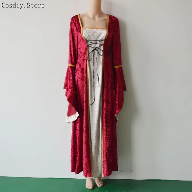 Medieval Renaissance Dress Floor Gown Robe Women Fancy Halloween