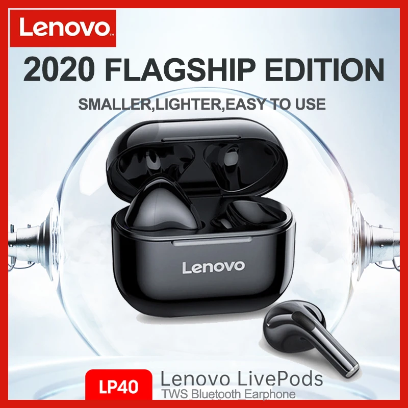 TWS наушники Lenovo LP40 оригинальные беспроводные Bluetooth 5 0 стереонаушники с басами и