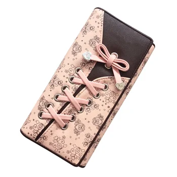

Women Clutch Daily Hasp Portable PU Leather Shopping Casual Fashion Handheld Handbag Bowknot Long Wallet
