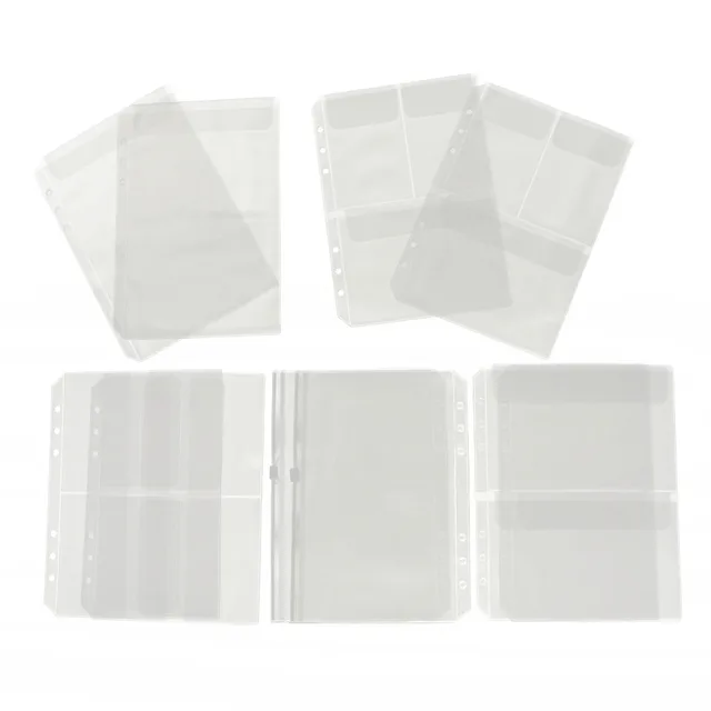 10 Clear Binder Pockets 6 Rings Binder Pages Plastic Protector Sleeves A6  A7 - Diy Apparel & Needlework Storage - AliExpress