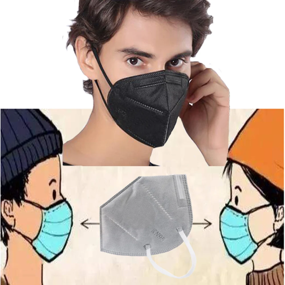 

5PCS KN95 Disposable Non-woven Mask Anti-Fog Dust safe Mask PM2.5 Anti Face Masks Air Filter Proof Protection