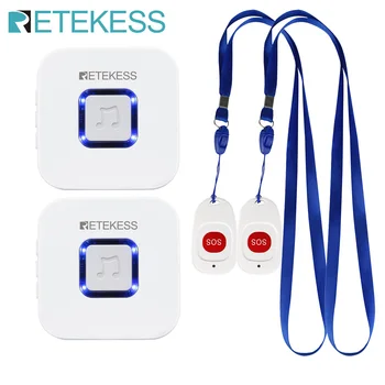 

Retekess Wireless Caregiver Pager SOS Call Button Nurse Calling Alert Patient Help System for Home Elderly Patient