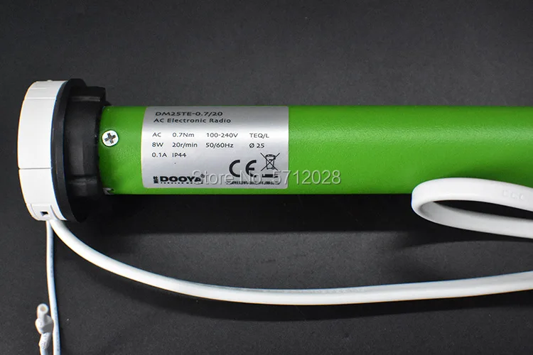 Original Dooya-Tubular Motor with Remote Control, Electric Motorized Tube, Dia 38mm Tube, DM25TE, 0.7n, 433MHz, 100V-240V