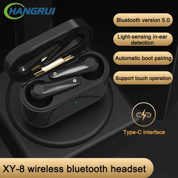 

HANGRUI XY-8 Bluetooth 5.0 Earphone TWS Wireless Headphones Stereo Touch Control HD Call Earbuds With Microphone Sports Headsets