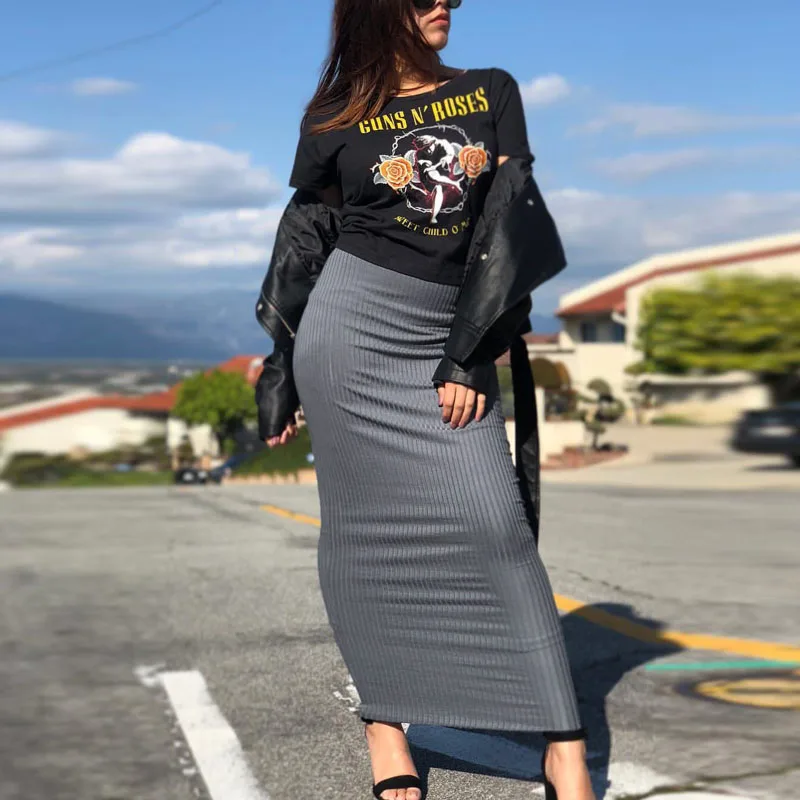 Faldas Mujer Moda Весна Арабский мусульманский женский с высокой талией вязаный карандаш Облегающие юбки длинные женские s Jupe Femme одежда