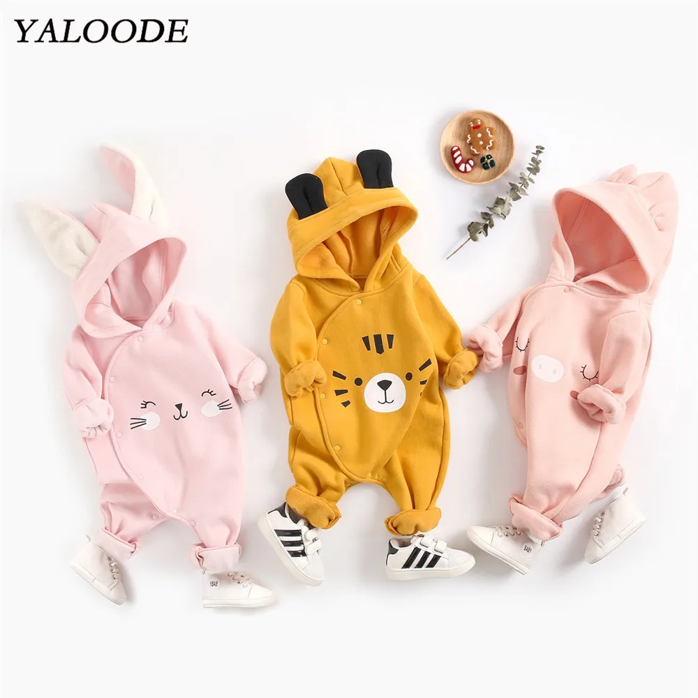 

Newborn Romper Cartoon Long Sleeve Baby Girl Jumpsuits Spring Autumn Thicken Warm Baby Boy Clothes Cotton Kids Clothing Outfit