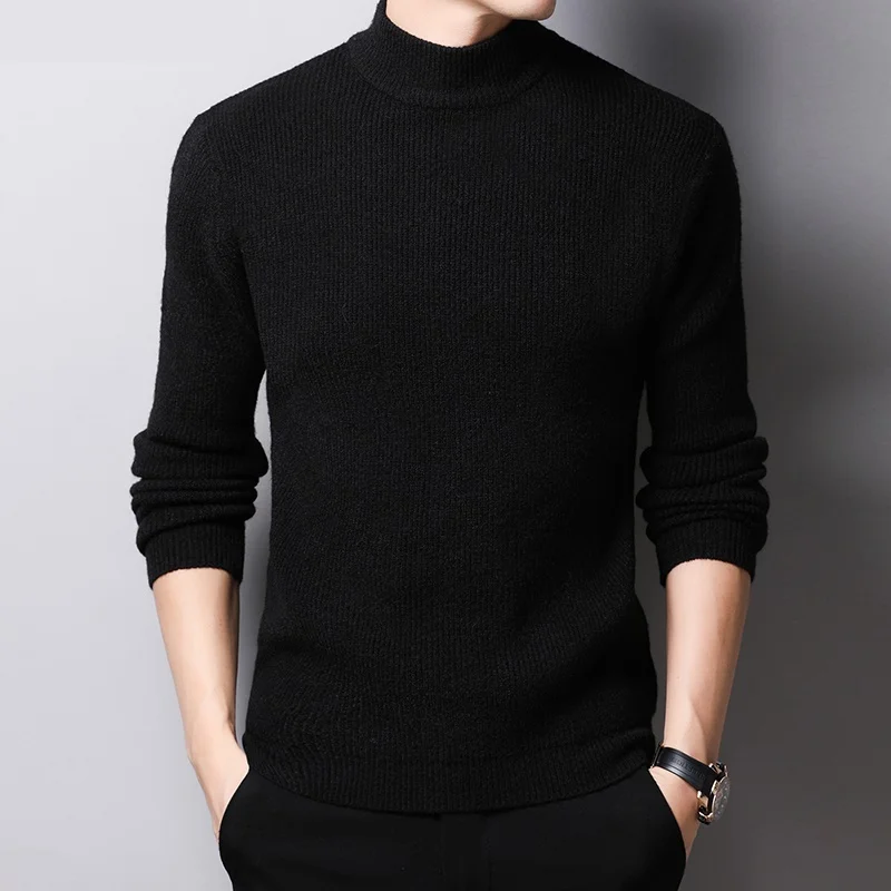 

Autumn winter half-high collar long sleeve sweater Men Tide slim Knitted sweaters