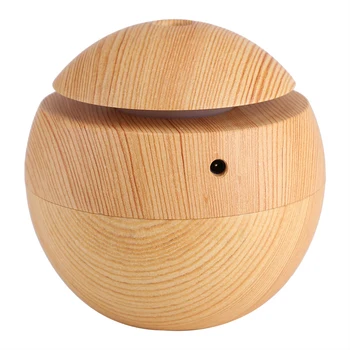 

130ML USB Electric Aroma air diffuser wood grain Ultrasonic air humidifier cool mist maker Humidifier with color changing LED