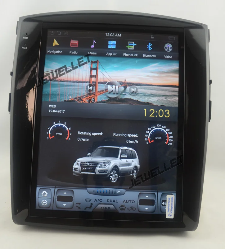 12," tesla стиль вертикальный экран android 8,1 шесть ядер автомобиля gps Радио Навигация для Mitsubishi Pajero 2007