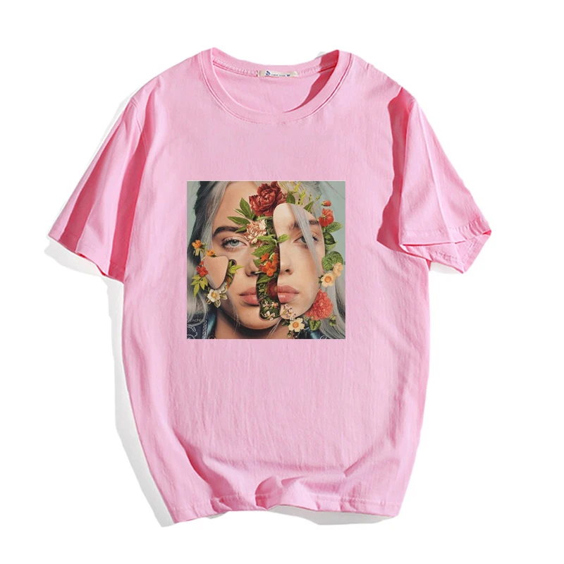 Женская/Мужская футболка в стиле Харадзюку, одноцветная, Billie eillow, короткий рукав, одежда унисекс, модная забавная футболка, летние хлопковые футболки