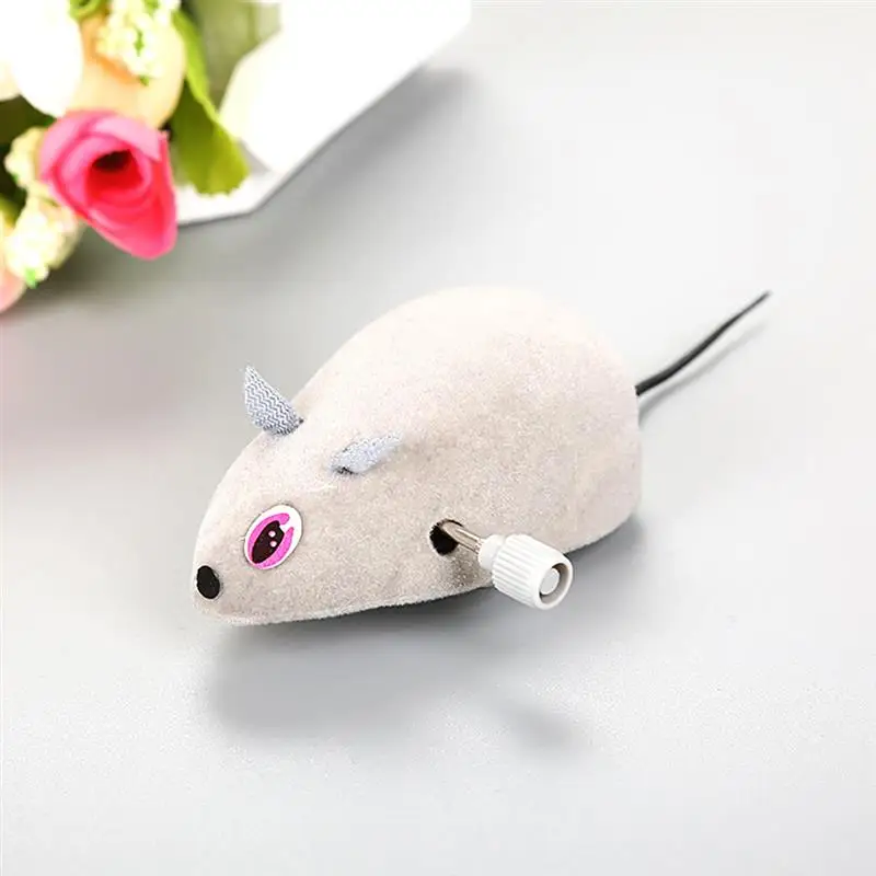 Pet Toy RC Toy Wireless Winding Mechanism Mouse Cat Toy For Cat Dog Trick Playing Plush Rat Mechanical Motion