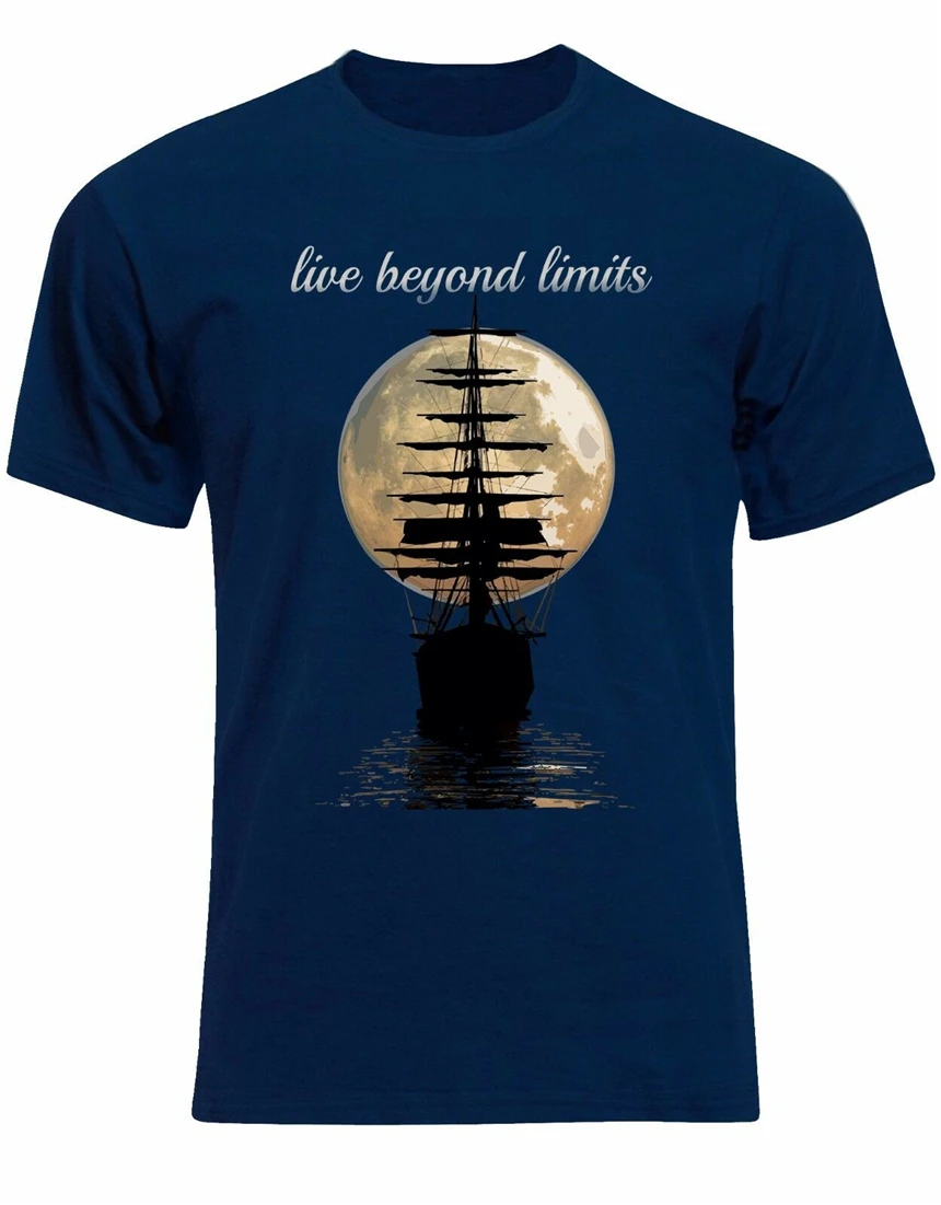Moon Boat Live Beyond Limits Цитата Мужская футболка Aj62 Confortabletee | одежда
