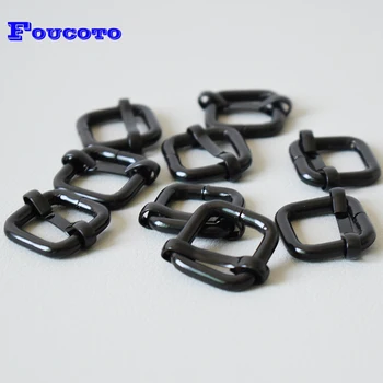 

50Pcs/Lot Black Adjuster Buckle To Adjust Straps handmade for Belts Bags Dog Collars Webbing Size 15mm Zinc Alloy Diy Metal Acce