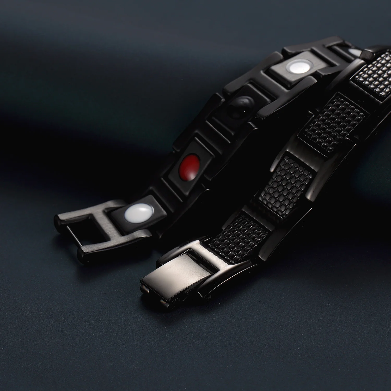 Rainso Bracelet Men Magnetic Jewelry Fashion Stainless Steel Black Bracelets Bangle Wrist Band Sports Style New Design Male Gift