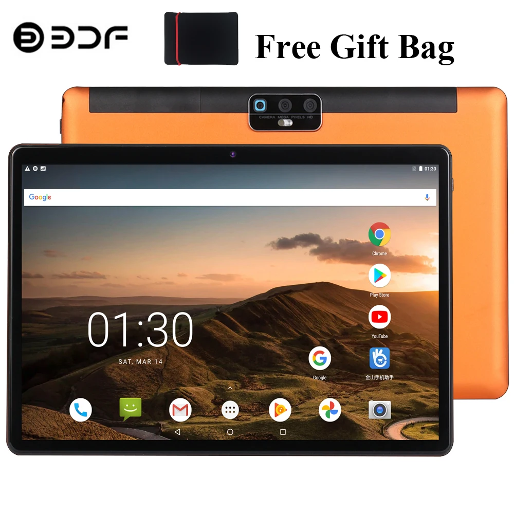 BDF 10 pulgadas Tablet Pc Android 9,0 2GB RAM 32GB ROM Dual SIM tarjetas 3G llamada de teléfono tabletas Google Play GPS 10,1 Tab WiFi Bluetooth