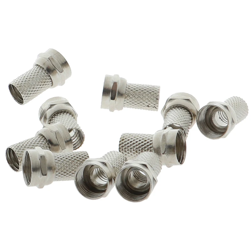 

10 Pcs 75-5 F Connector Screw On Type For RG6 Satellite TV Antenna Coax Cable Twist-on