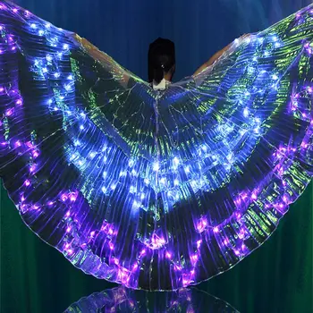

36 Colors LED Luminous Wings Luminous Dance Performances Props 12-pointed Star Belly Dance LED Colored Wings