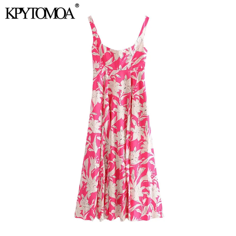 KPYTOMOA Women 2020 Chic Fashion Floral Print Pockets Midi Dress Vintage Side Zipper Straps Female Dresses Vestidos Mujer KPYTOMOA Women 2020 Chic Fashion Floral Print Pockets Midi Dress Vintage Side Zipper Straps Female Dresses Vestidos Mujer