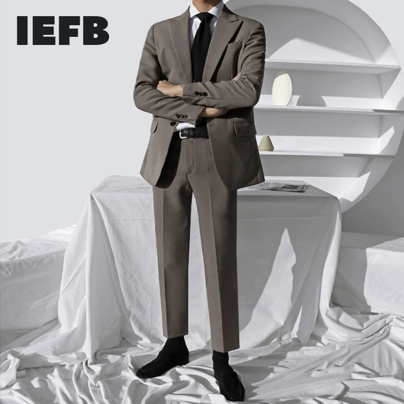 Костюм IEFB Мужской приталенный Свадебный повседневный комплект из двух предметов