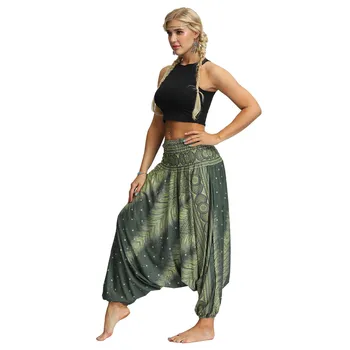 

Casual fashion summer Women Casual Bohemia Loose sport Trousers Baggy Boho Aladdin Jumpsuit Pants h4