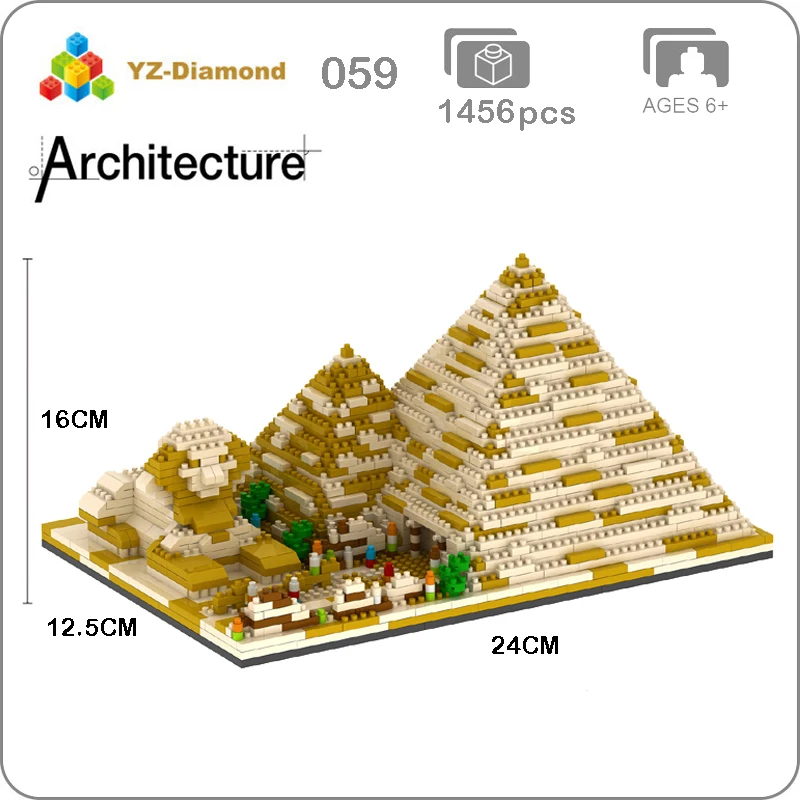 YZ 059 международно известная архитектура пирамиды Египет золотые башня 3D модель