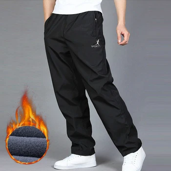 Pantaloni Casual caldi invernali da uomo pantaloni autunno velluto pantaloni dritti caldi pantaloni sportivi larghi ad asciugatura rapida pantaloni resistenti all'usura 5XL 1