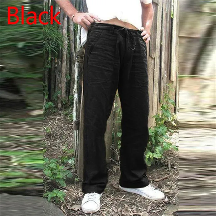 Fashion Mens Linen Trousers Summer Pants Plus Size 5XL Casual Male Solid  Loose Pants Spring Summer Casual Men's Clothing @ Best Price Online