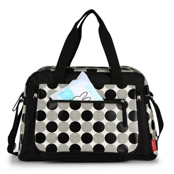 

Diaper Bags Black Dot Pattern Mommy Handbag Waterproof Large capacity Maternity Nursing Bag Baby Care Nappy Bags Stroller Bags