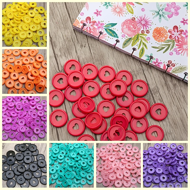 100 шт твердое сердце связующего кольца для ноутбуков 24 мм Diy Happy Planner диски