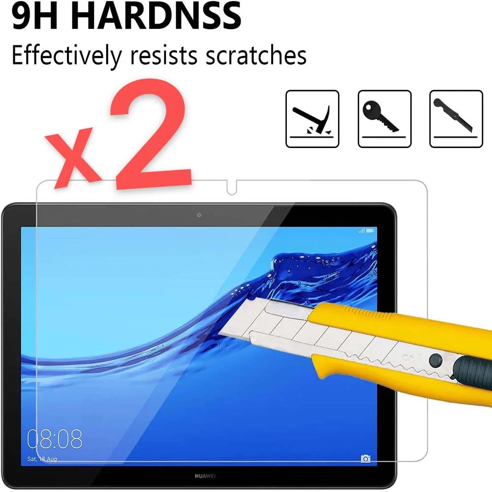 2pcs Tablet Tempered Glass Screen Protector Cover For Huawei Mediapad