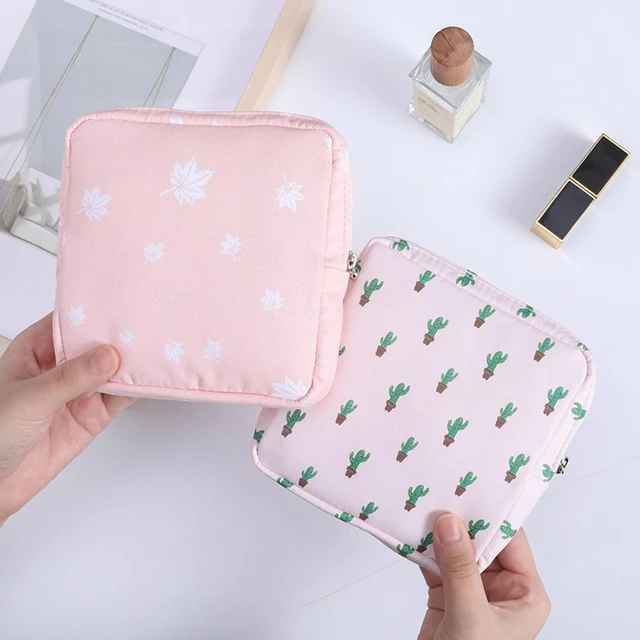 Cheap Women Cute Cosmetic Bag Organizer Sanitary Napkin Pad Storage Girls  Ladies Cute Quilting Flower Plaid Lipstick Makeup Bags | Joom