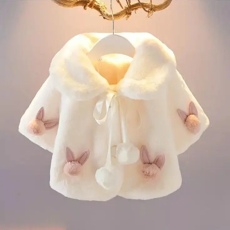 Girls Outerwear Baby Girl Cloak Spring Autumn Infant Cape Jumpers Mantle Imitation Fur Toddler Children Cardigan Poncho Clothes