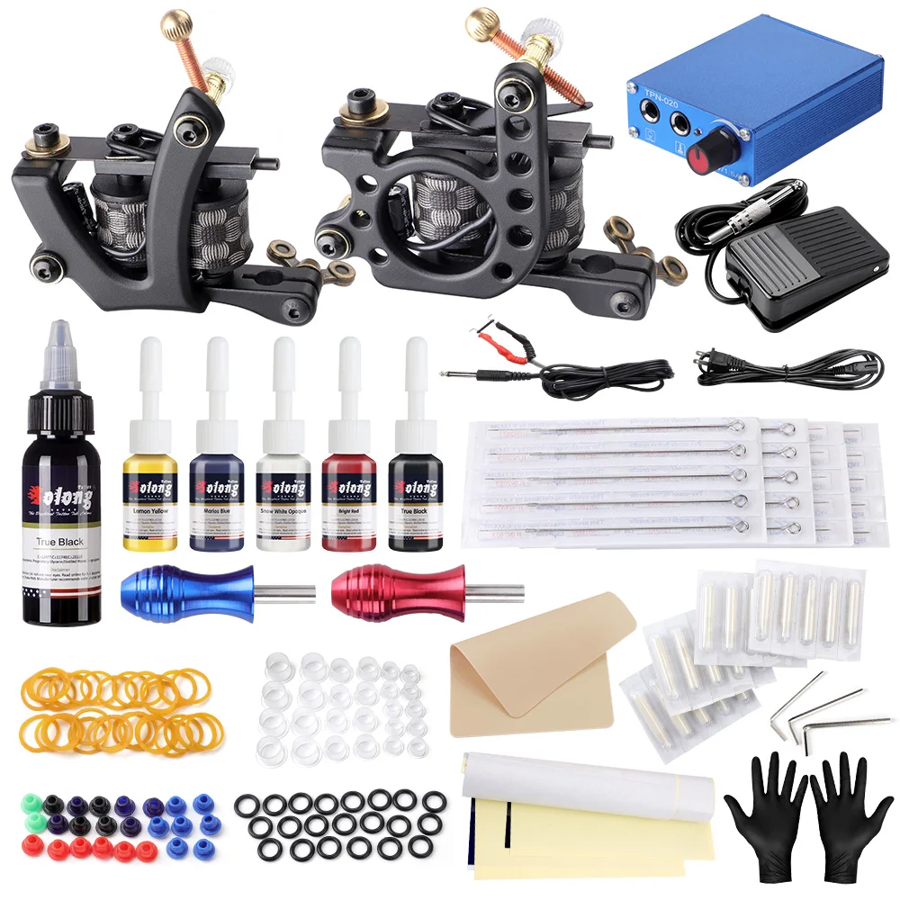 Stigma Tattoo Kit for Beginners Gun 2 Pro Coil Machine Complete 6 Inks TK268 | Красота и здоровье