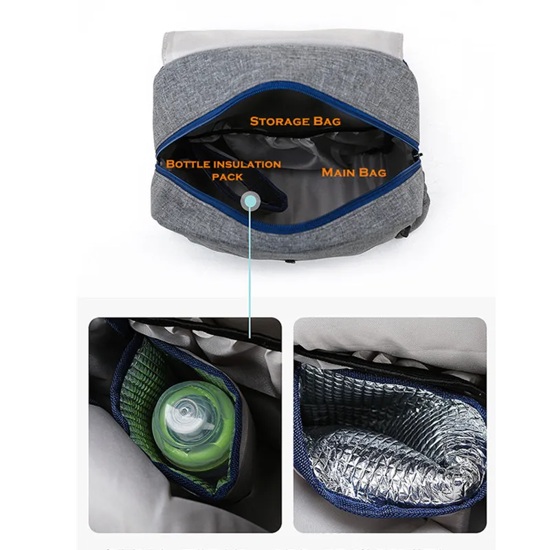 Fashion Anti-lost Baby Bag 2 in 1 Diaper Backpack Stroller Mummy Maternity Nappy Bag For Mom Pocket Change Backpack