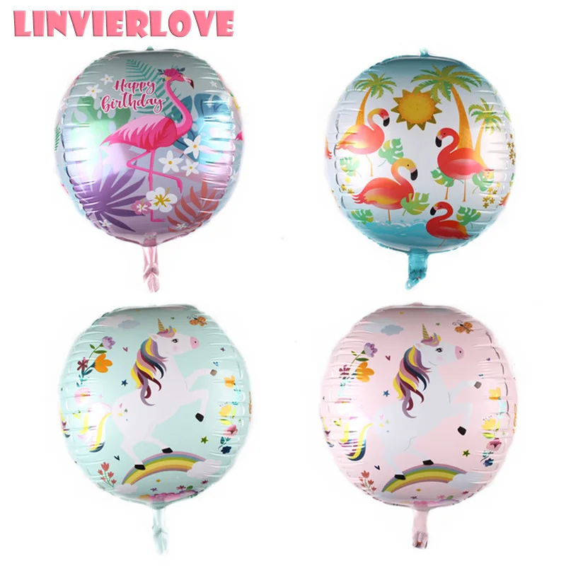 1pcs 4D Unicorn Flamingo Foil Baloon For Wedding Happy Birthday 22inch Inflatable Helium Balloon Festival Decor Party | Дом и сад