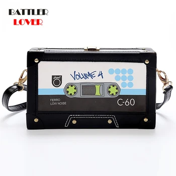 

Personality Tape Cassettes Evening Clutch Bag Women Hard Box Clutch High-end Hand Bag Small Party Purse Shoulder Bag Flap Single