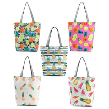

Cute Shopping Bag Tote Bag Lady Summer Beach Bag Printed Wholesale Cheap reusable Women borsa di tela Girl Eco Friendly bag