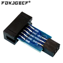10pin para 6pin converter para padrão 10 pinos para 6 pinos adaptador placa para atmel stk500 avrisp usbasp isp conversor de interface avr