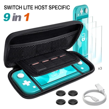 

9 in 1 suit for Nintendo switch lite tempered film charging cable storage bag protection shell bag