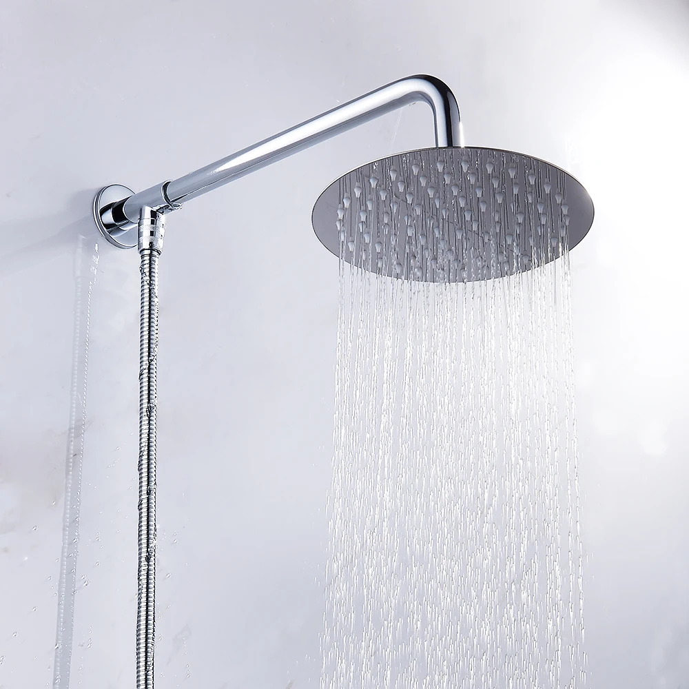 EVERSO душевая головка для ванной комнаты высокого давления дождевая насадка для душа набор круглая и квадратная нержавеющая сталь смеситель для ванны хромированный душ