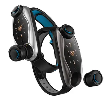 

T90 Fitness Bracelet Bluetooth 5.0 with Wireless Earphones IP67 Life Waterproof Sport Smart Watch Clock for Android IOS Phone