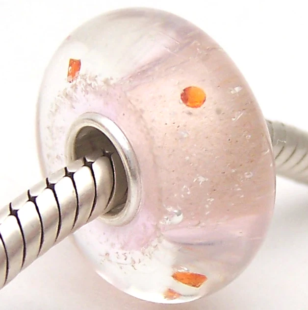 

PJG1987 100% S925 Sterling Silver Beads Murano Glass beads Fit European Charms Bracelet charms diy jewelry Lampwork GlassBeads