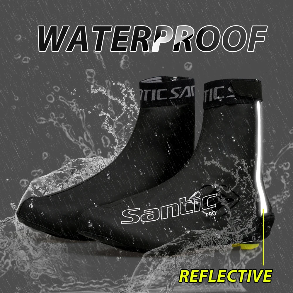 

Santic Men Cycling Waterproof Shoes Covers Windproof Reflective Shoe Protector Road MTB Rainforest Cycling Overshoes W8C09083