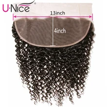 Волосы UNICE Icenu серии remy волосы компании 1" x 4" Малазийские Вьющиеся Волосы Кружева Фронтальная 1 шт. уха к уху Часть Закрытие человеческих волос