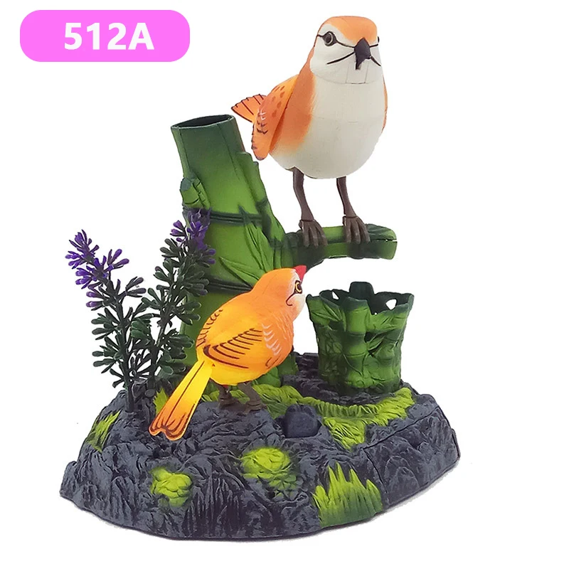 Electric Voice-Activated Bird Simulation Couple Bird Will Move Magpie Parrot Pet Bird Children Decoration Model Toy Gift 6